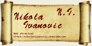 Nikola Ivanović vizit kartica